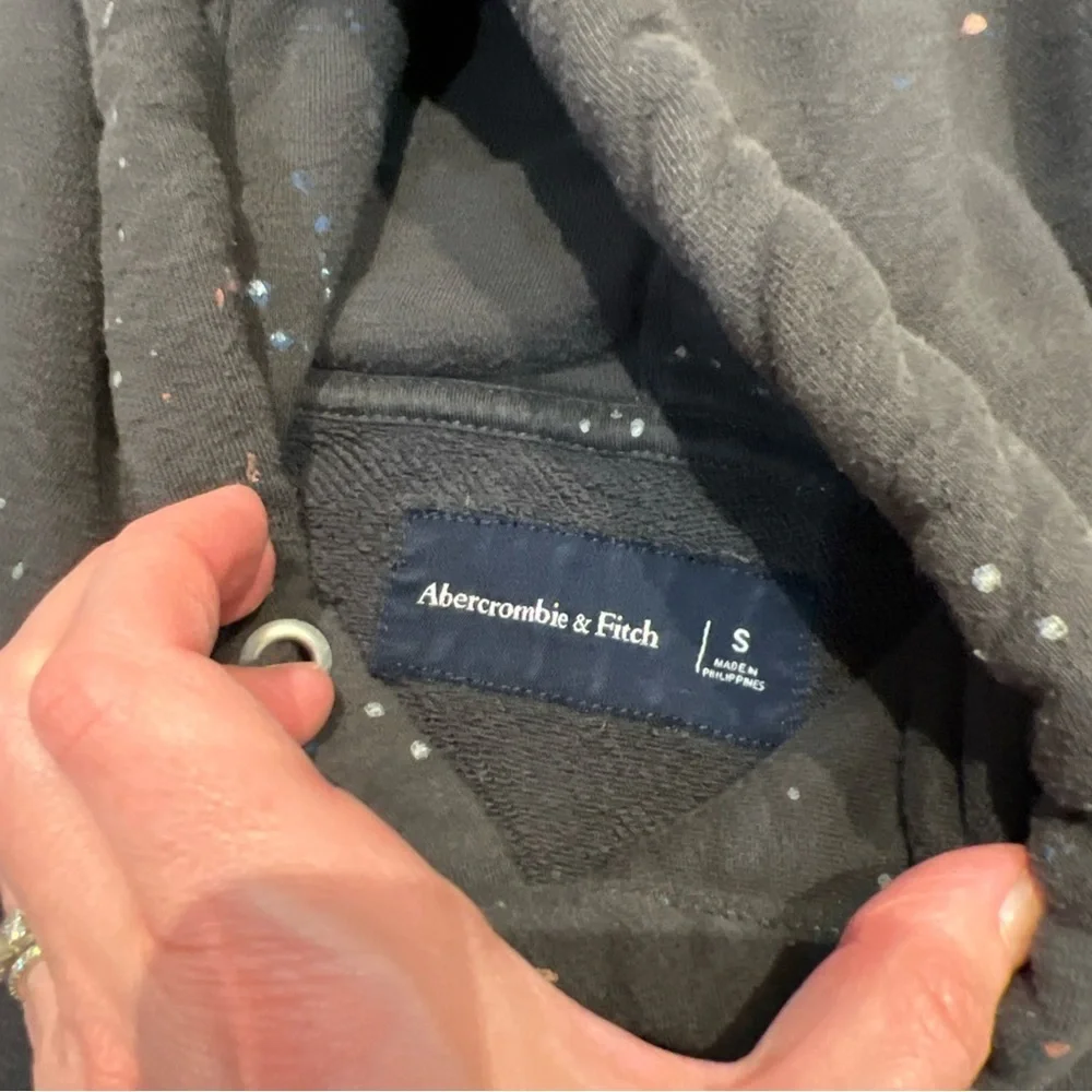 Abercrombie & Fitch Men's Black Speckled Hoodie - Picture 7 of 10